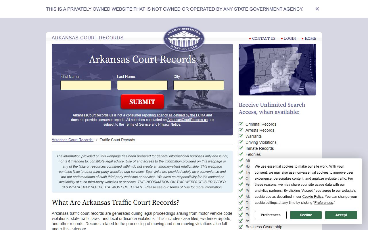 Saline County Traffic Court Records - Records Request