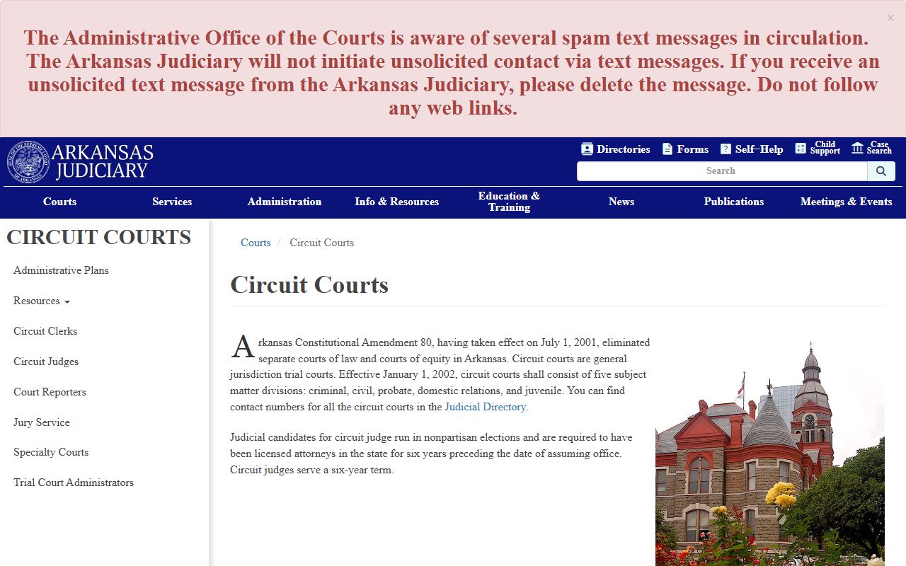 Arkansas Traffic Court Records - Circuit Courts Information