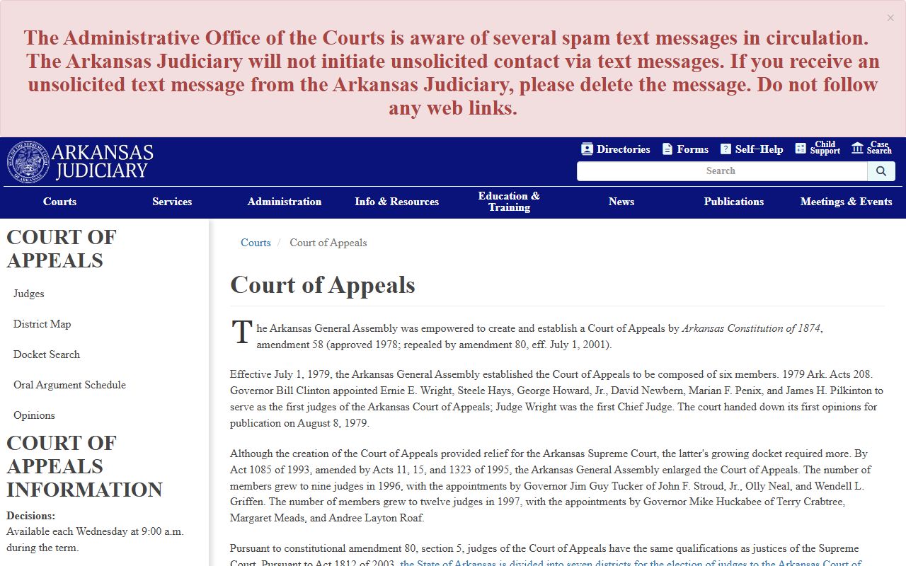 Arkansas Traffic Court Records - Court of Appeals